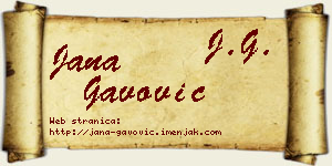 Jana Gavović vizit kartica
